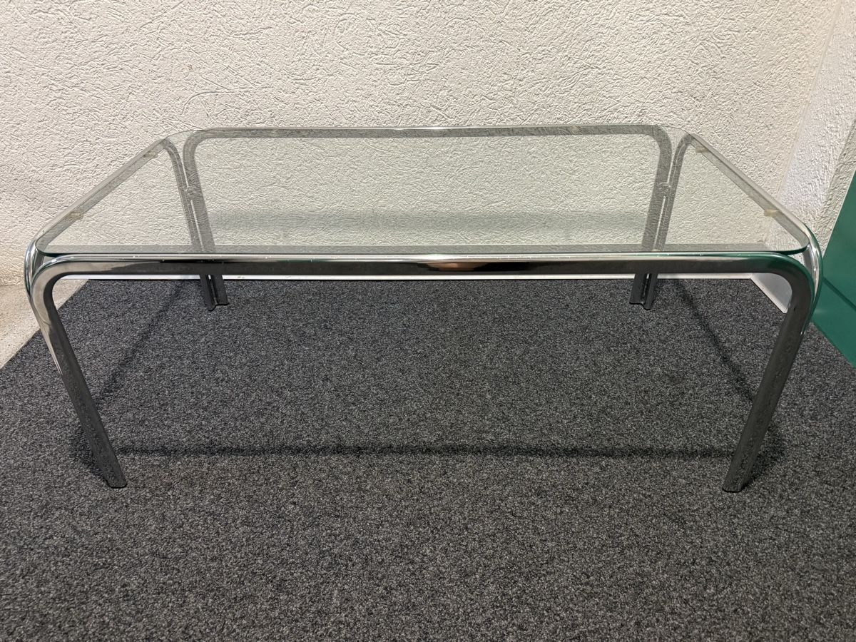 Tische: Couchtisch Space Age Chrom Glas – Gebraucht aus Bern von Delamer