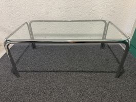 Couchtisch Space Age Chrom Glas