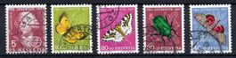 Pro Juventute Satz 1957 Katalog-Nr. J168-J172, sauber gest.