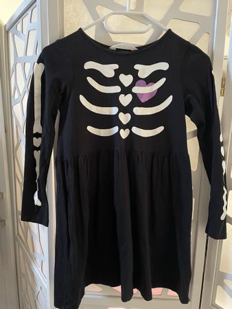 Halloween Skelett Kleid Grösse 134/140