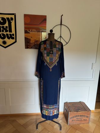 70er Traum! Kleid Stickkleid Vintage Retro Hippie Kaftan
