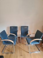 4 Freischwinger Leder Ahornlehnen