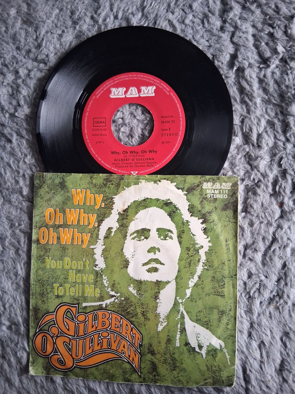 Dischi in vinile: GILBERT O'SULLIVAN    WHY,OH WHY, OH WHY   7 VINYL SINGLE – Usato da Wetzikon ZH venduto da Ramones01