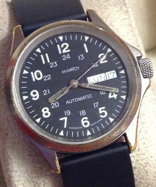 Montre Homme Automatique LUAM - Fonction Day Date - Mouvement ETA 2790 - Cadran Bleu - Occasion Fonctionnelle