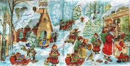 Serviette santa with kids (1229) 2Stk.