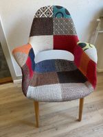 Armlehnstuhl Patchwork Design Holzbeine gebraucht