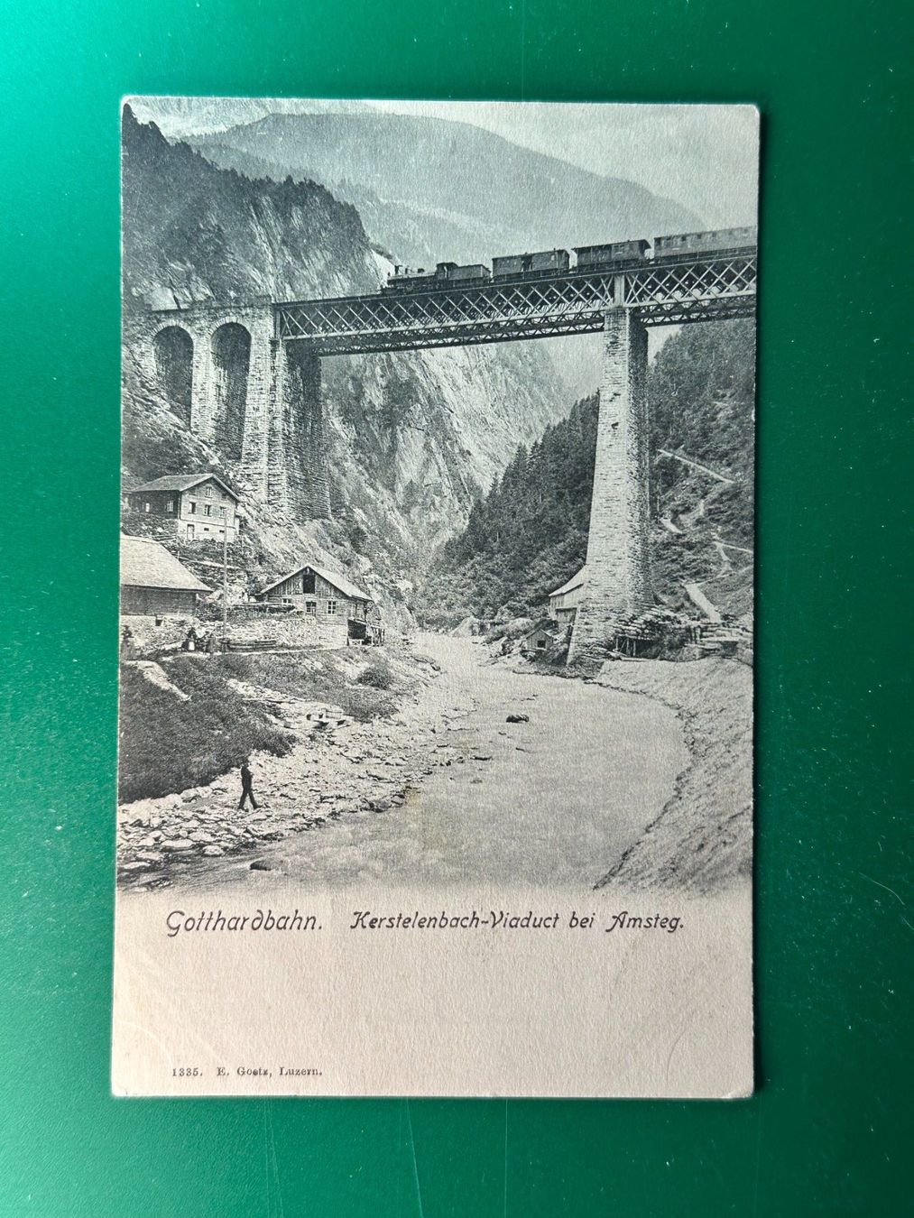 Cartoline postali: Gotthardbahn - Kerstelenbach-Viadukt bei Amsteg – Usato da Steg VS venduto da danwer74