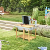Kinderwerkbank FUN aus Holz - Blau - 80x36,7x85cm