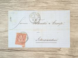 TR56 Enveloppe + Timbre Suisse 1868