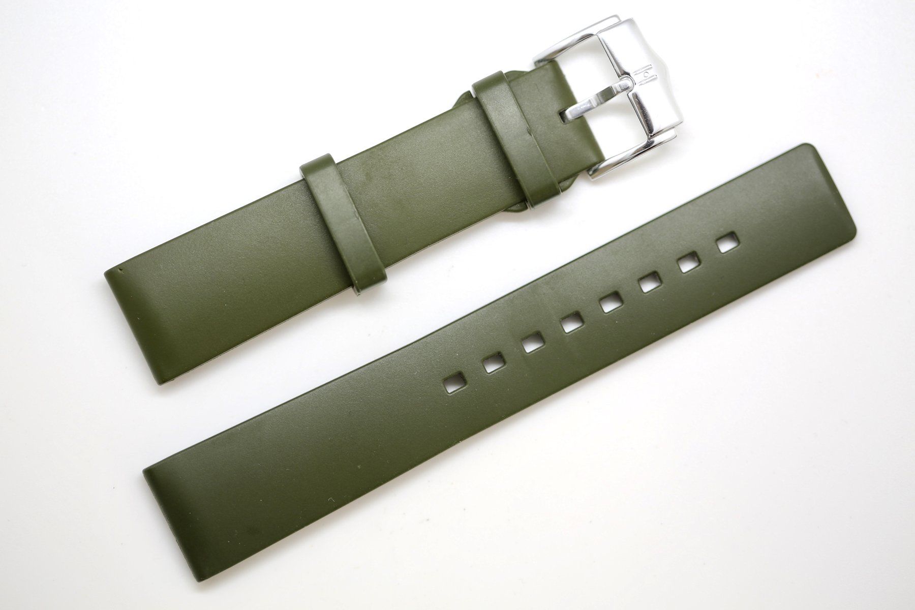 Orologi: Hirsch Kautschuk Pure Grün 20mm – Nuovo (secondo la descrizione) da Reinach BL venduto da Han-Numismatik