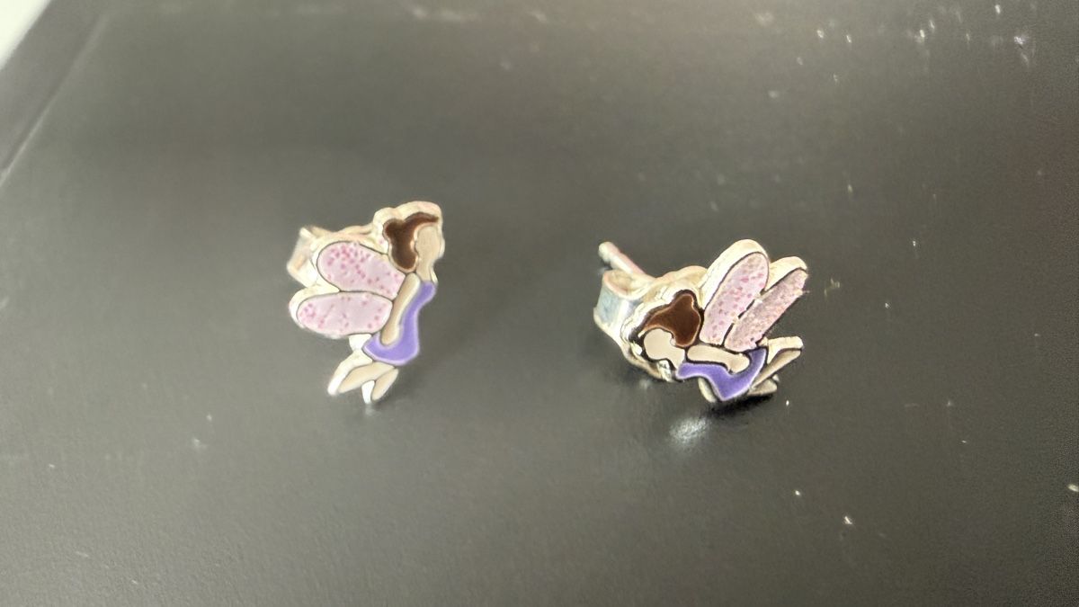 Orecchini pendenti & Orecchini a lobo: Silberohrstecker Fee mit Lila Kleid ! – Nuovo e nell'imballaggio originale da Ebikon venduto da Leonidas2