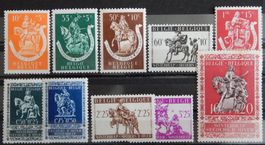Belgien Kat. 614-623 * 1942 (Rückseitig mit Flecken)