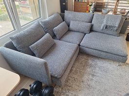 Ecksofa 3-sitzig, hellgrau, Stoff - sehr guter Zustand