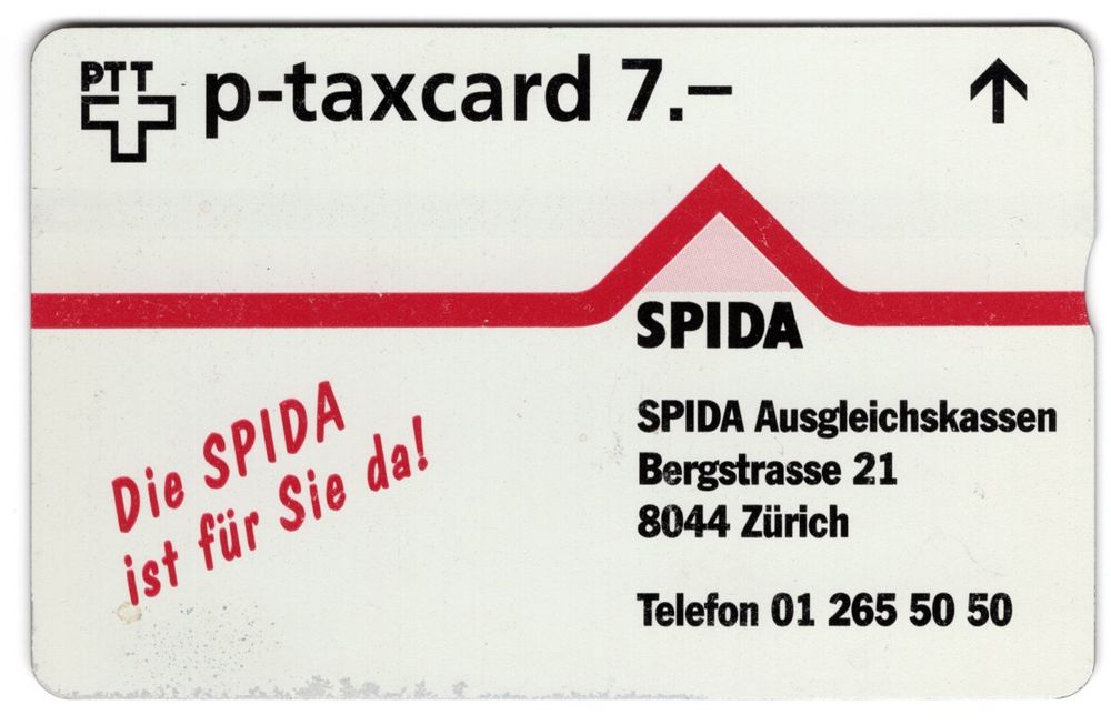 SPIDA Ausgleichskassen - seltene FullFace Firmen Taxcard (Neu (gemäss ...