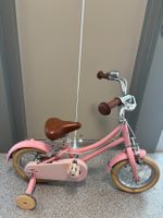 Retro Kinderfahrrad pink, 12 Zoll, mit Stützrädern