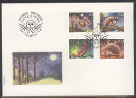 2016, FDC, Sondermarke Nachtaktive Tiere (Nr.1591–1594)