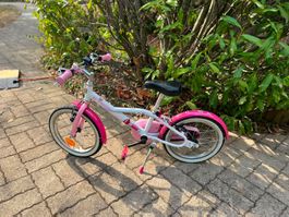 Vélo enfant B'Twin rose blanc 16 pouces bon état