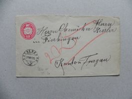 Brief Tüblibrief Rothenburg LU nach Fischingen TH Post 1878