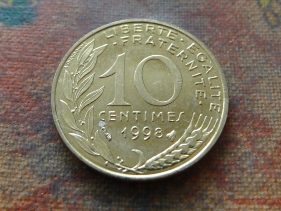 Tutti le monete: FRANCE  10 Centimes  1998 – Usato da Romanel-sur-Lausanne venduto da Swift13