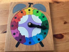 Holz  PUZZLE  Uhr,  LERNUHR,  Kinderpuzzle, Top Zustand