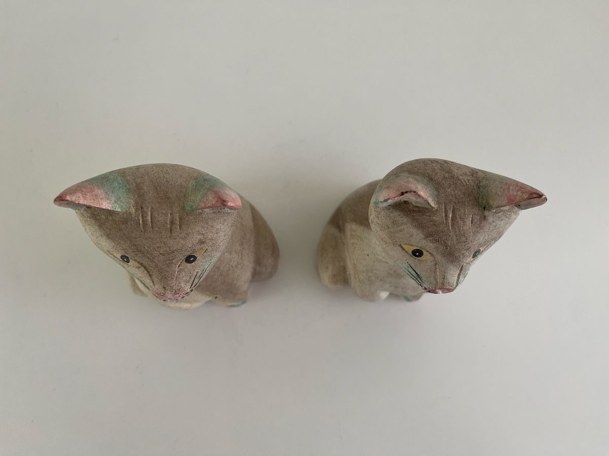 Statuette: 2 Katzen aus Holz – Usato da Wetzikon ZH venduto da seli03 2
