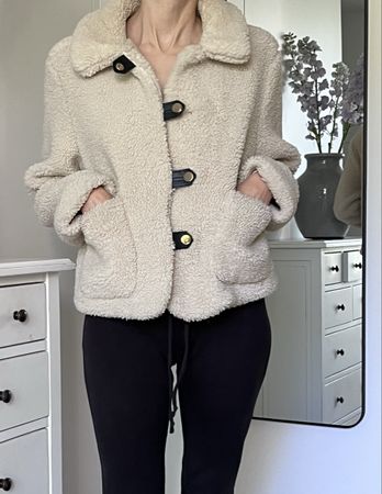 Jacke Zara Teddyfell beige Grösse S