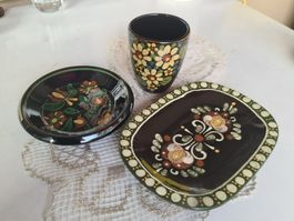 LOT 3 Stk HEIMATWERK KERAMIK Schweiz, Handarbeit Vintage