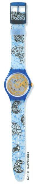 Swatch Orologi: SWATCH Automatic SAN 101 Mappamondo von 1993 – Nuovo e nell'imballaggio originale da Heerbrugg venduto da bue_64 1