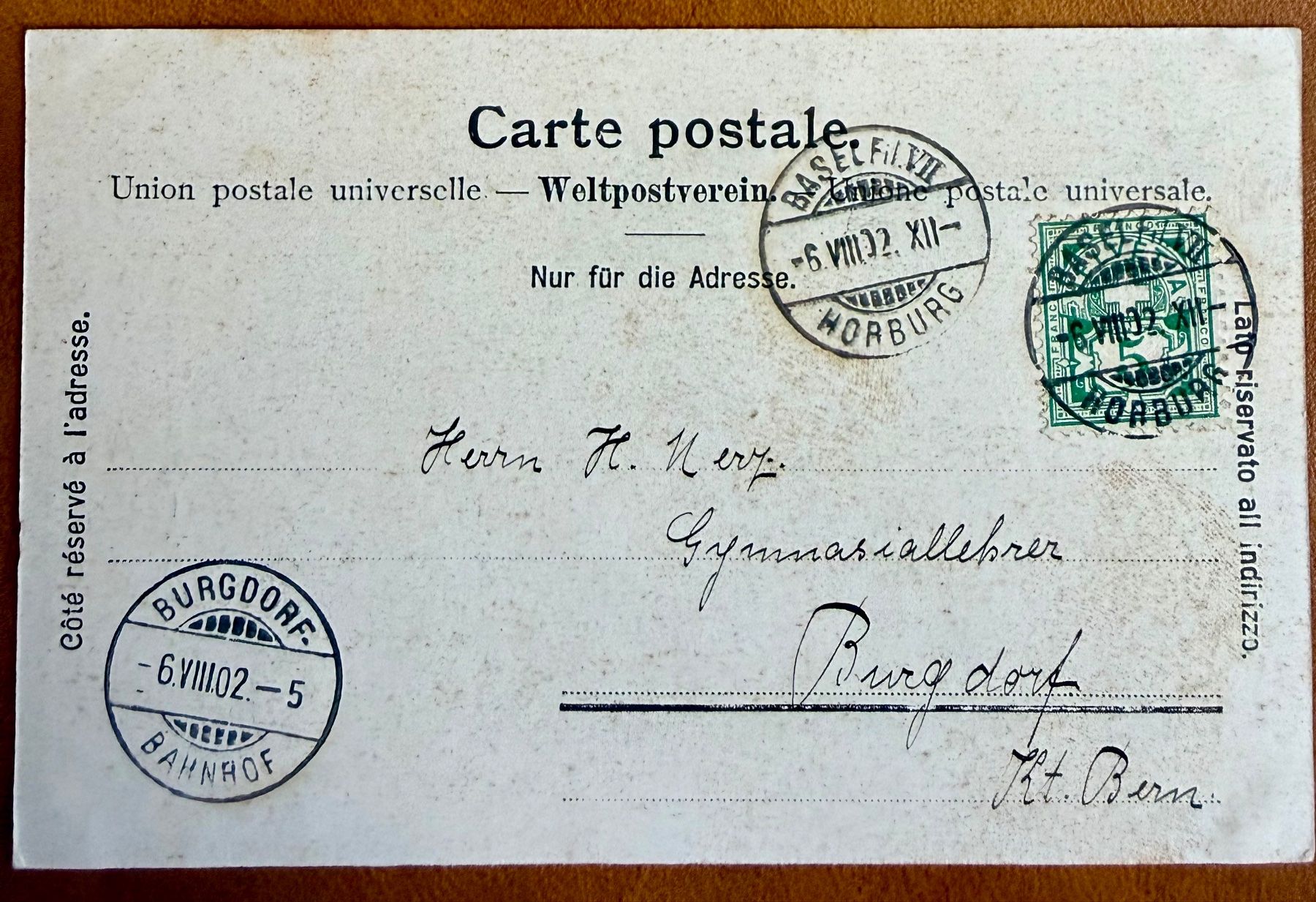 Cartoline postali: Basel - Neues Rathaus - Animée 1902 – Usato da Lutry venduto da Ediego 1