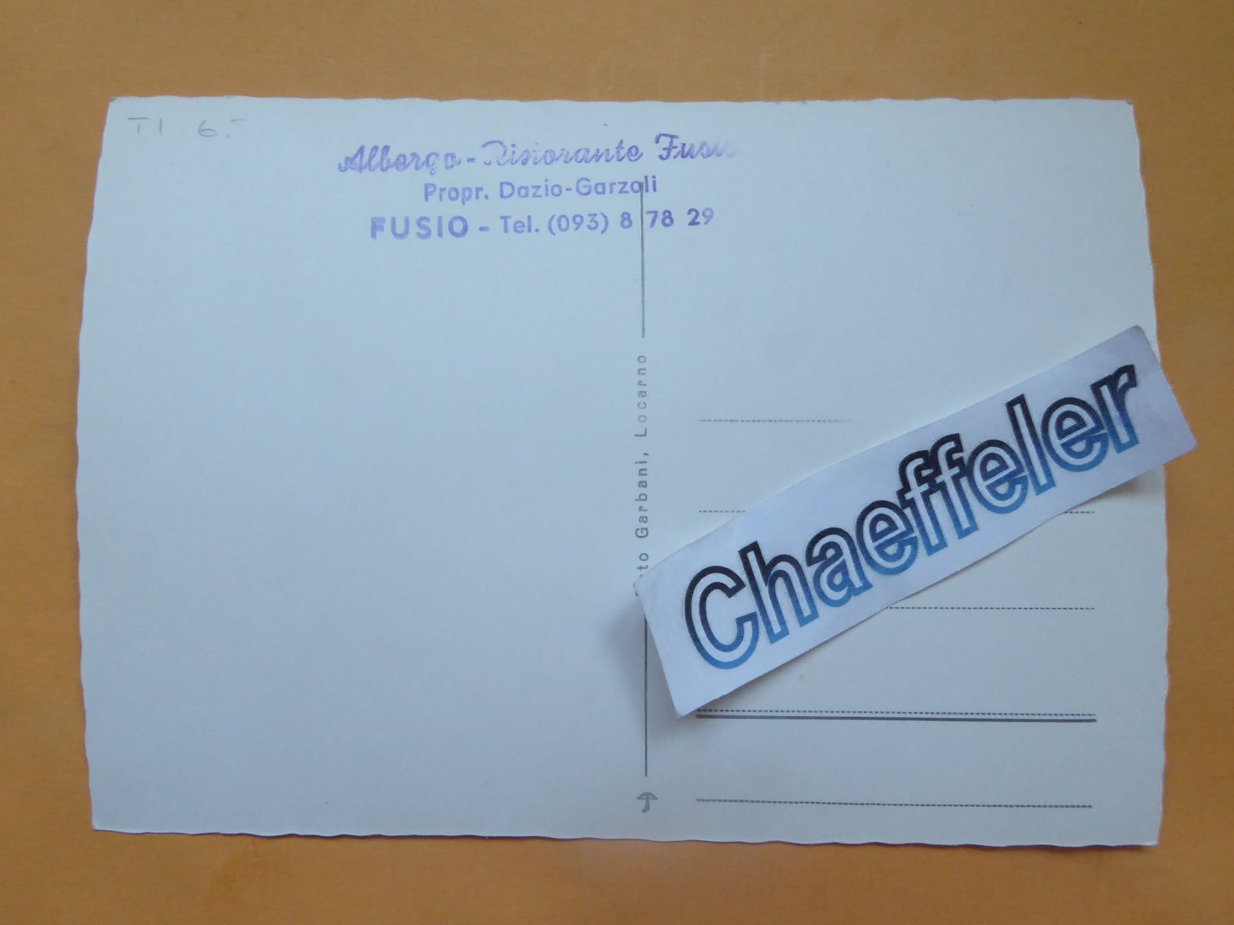 Cartoline postali: Fusio TI – Nuovo (secondo la descrizione) da Zürich venduto da Chaeffeler 1