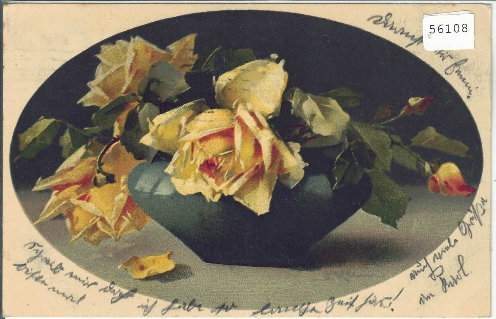 Cartoline postali: Catharina Klein - Rosen in der Vase – Usato da Ettingen venduto da Kartenplanet