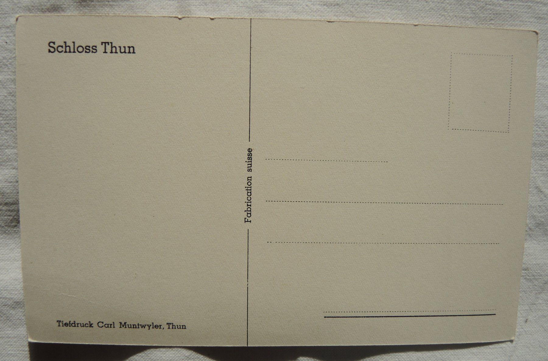 Cartoline postali: Ansichtskarte Schloss Thun – Usato da Niederried b. Kallnach venduto da hanatim 1