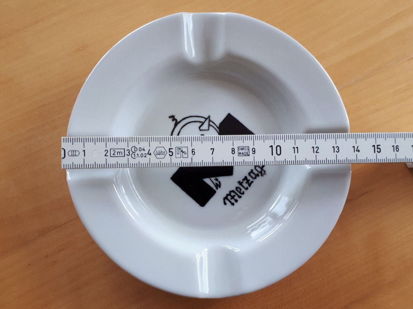 Portacenere: Vintage Aschenbecher mit Werbung "Metzag", handbemalt – Usato da Zürich venduto da Romi169 2