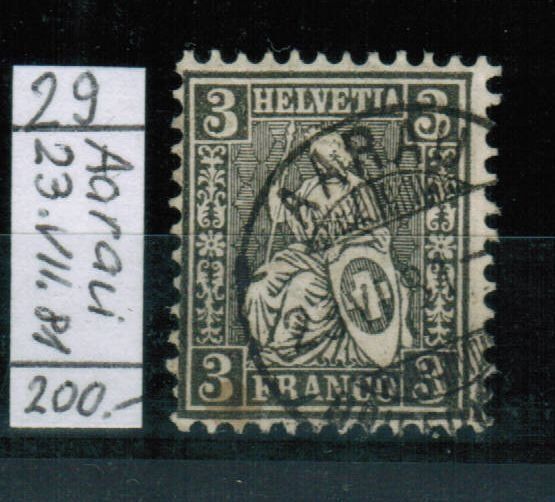 Tutti i francobolli: Si.Helvetia Nr.29 - AARAU – Usato da Bern venduto da peri02