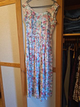 Vintage Kleid Blumenmuster Baumwolle Gr. 36