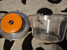 Waage orange 70er mit Behälter