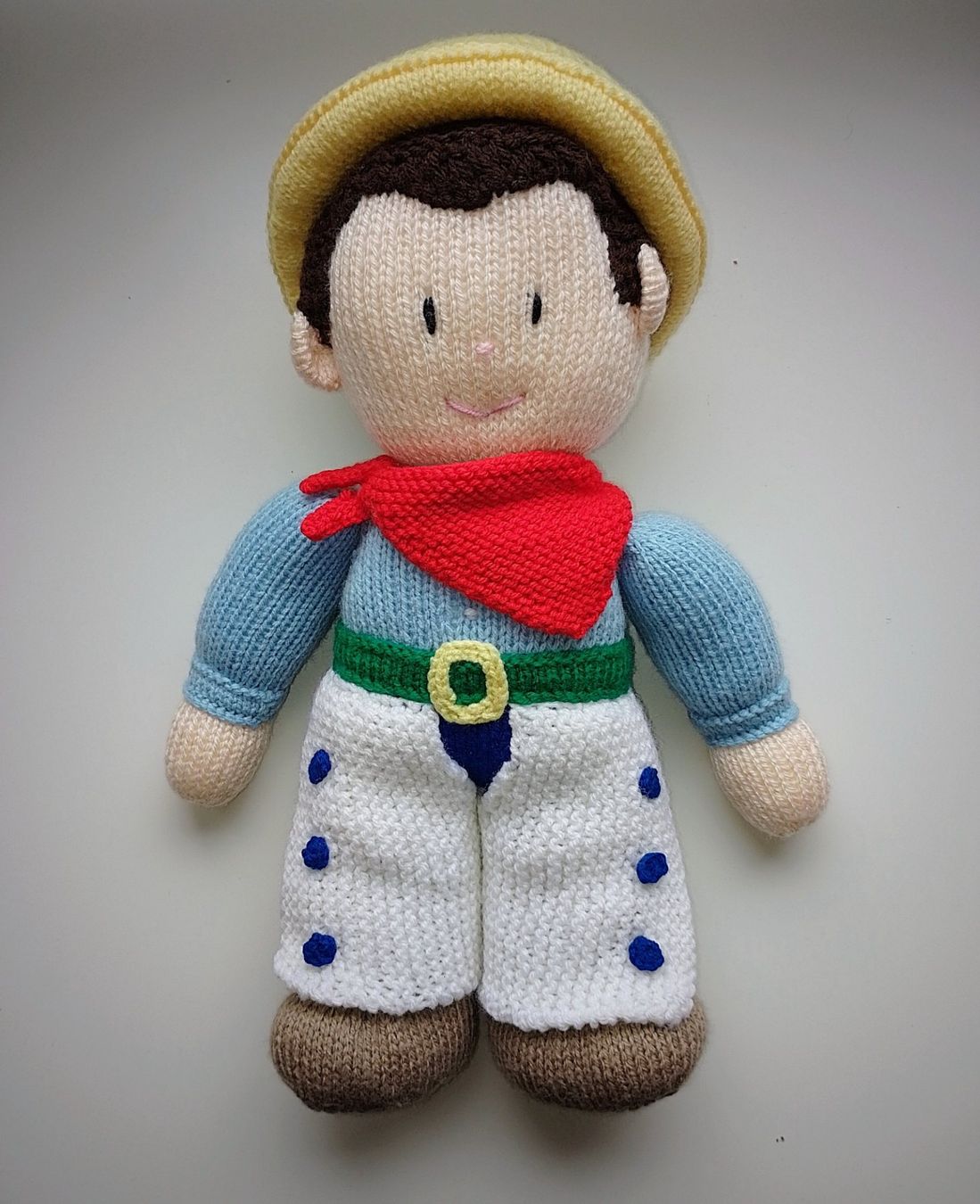 Puppen: Handgestrickte Puppe - Cowboy - Ca. 40cm - Neu! – Neu (gemäss Beschreibung) aus Brunnadern von -Amarilis-