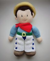Handgestrickte Puppe - Cowboy - Ca. 40cm - Neu!