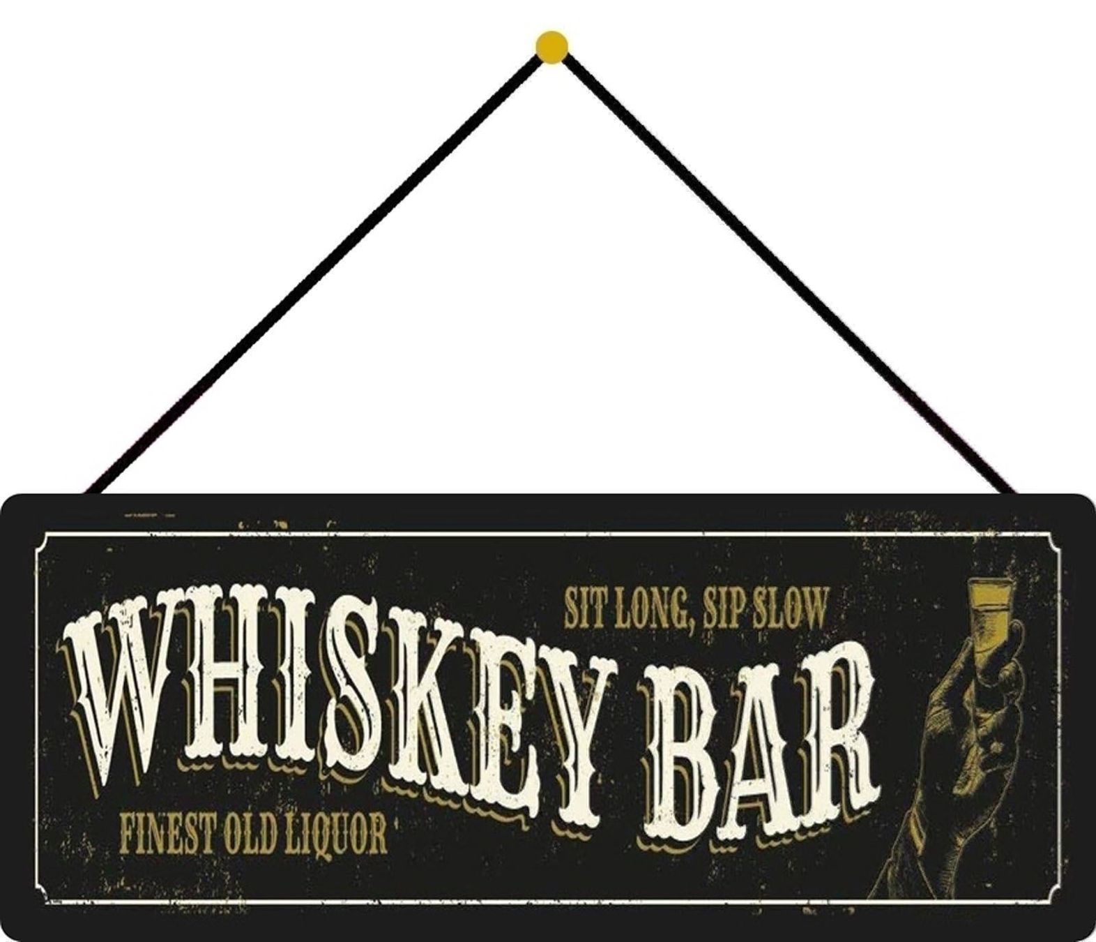 Insegne: Blech-Hängeschild-WHISKEY BAR m. Kordel – Nuovo e nell'imballaggio originale da Rupperswil venduto da big-one-sale