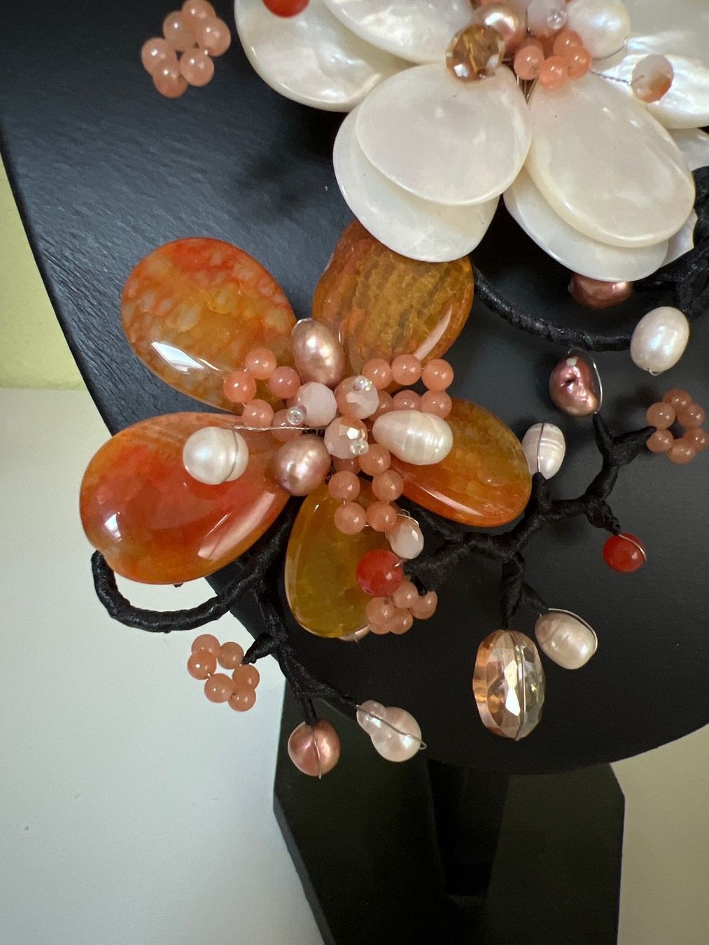 Ketten: Wunderschöne Blumenkette mit Perlmutt – Neu (gemäss Beschreibung) aus Seon von Sunny-Schmuck78 1