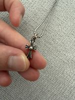 Chrome heart cross pendant