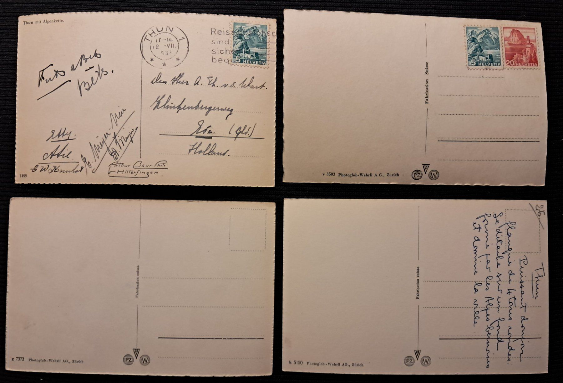 Cartoline postali: 4 AK THUN – Usato da Ponto Valentino venduto da giorgia06 1