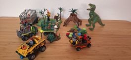 Cooles Dinosaurier Set mit Fahrzeugen und Figuren