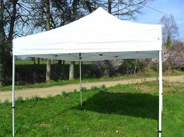 Barnum pliable 31kg tonnelle 3x3m en acier blanc neuf