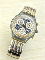 Swatch Chrono Uhr 1994 blau goldfarben 