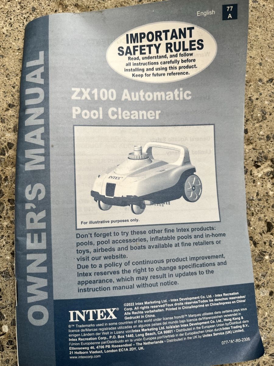 Intex Accessori per Piscine: Intex ZX100 Automatic Pool Cleaner mit Schlauch & Anleitung – Usato da Brienz BE venduto da wederno01 1