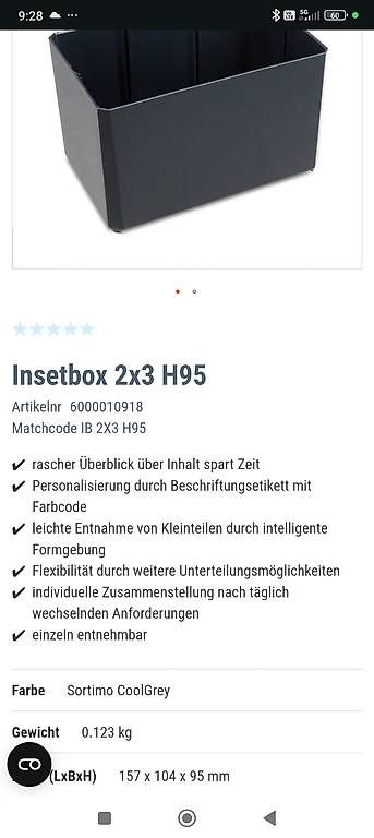 Sortimo Tutti gli attrezzi: Sortimo Insetbox 2x3 H95 – Usato da Giswil venduto da vid_2jzw 1