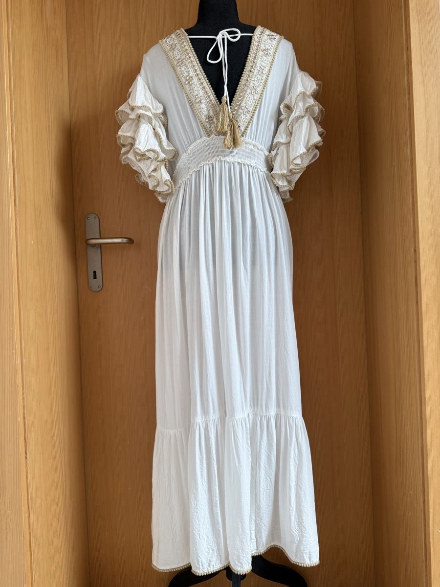 Kleider: Boho Maxikleid mit eingewebten Goldfäden – Neu (gemäss Beschreibung) aus Sigriswil von ck56 1
