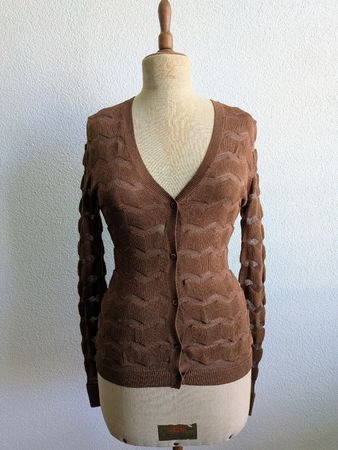 Damen Cardigan braun gestrickt Grösse S