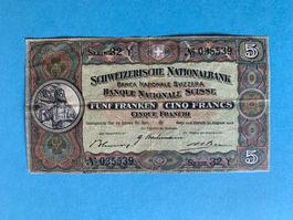 5 Francs - 31. August 1946  Wilhelm TELL - Sehr Schön+/TTB+